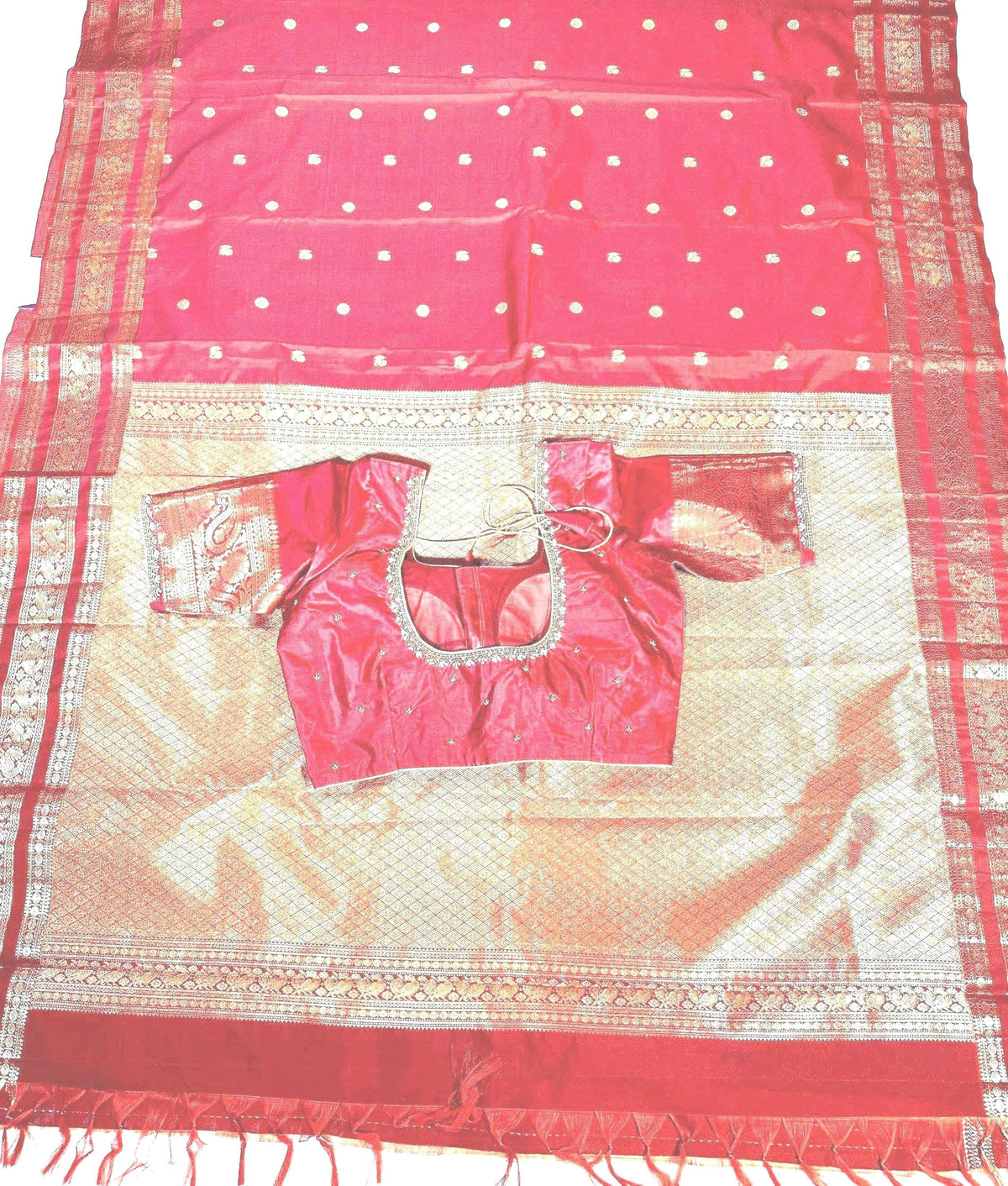 Handloom Kanjivaram light weight Saree Pattu Saree | Maggam Work Blouse | Stitched Blouse | Wedding & Party Saree | Ships from USA