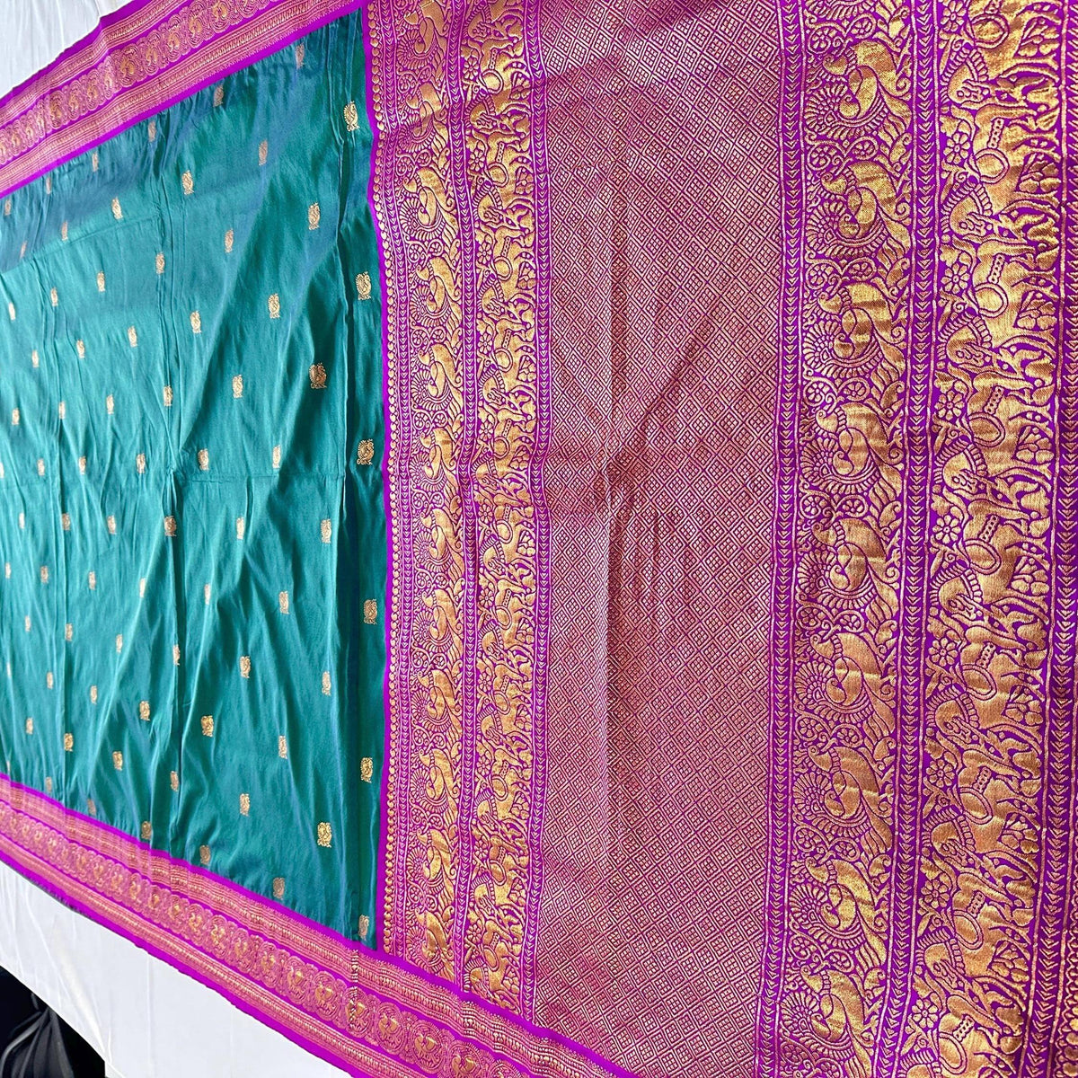 Banarasi Katan Semi Silk Saree with Allover Butties | Weaving Border and Grand Pallu | Bridal Silk Saree | Party Wear Saree Ready to wear.