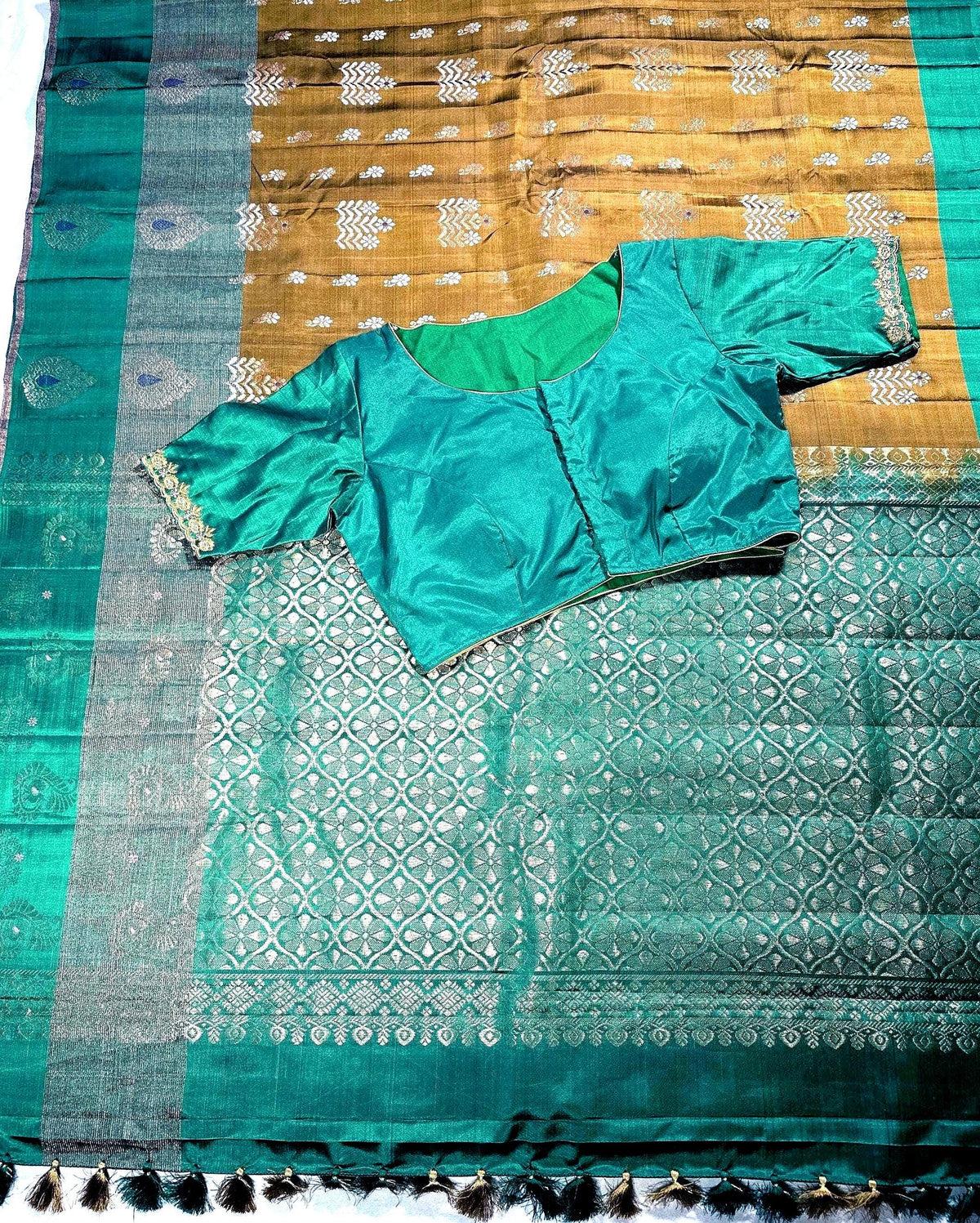 Handloom Pure Kanjivaram Silk Saree with Stitched Blouse | Wedding Saree With Stitched Blouse | Indian Party Wear Saree
