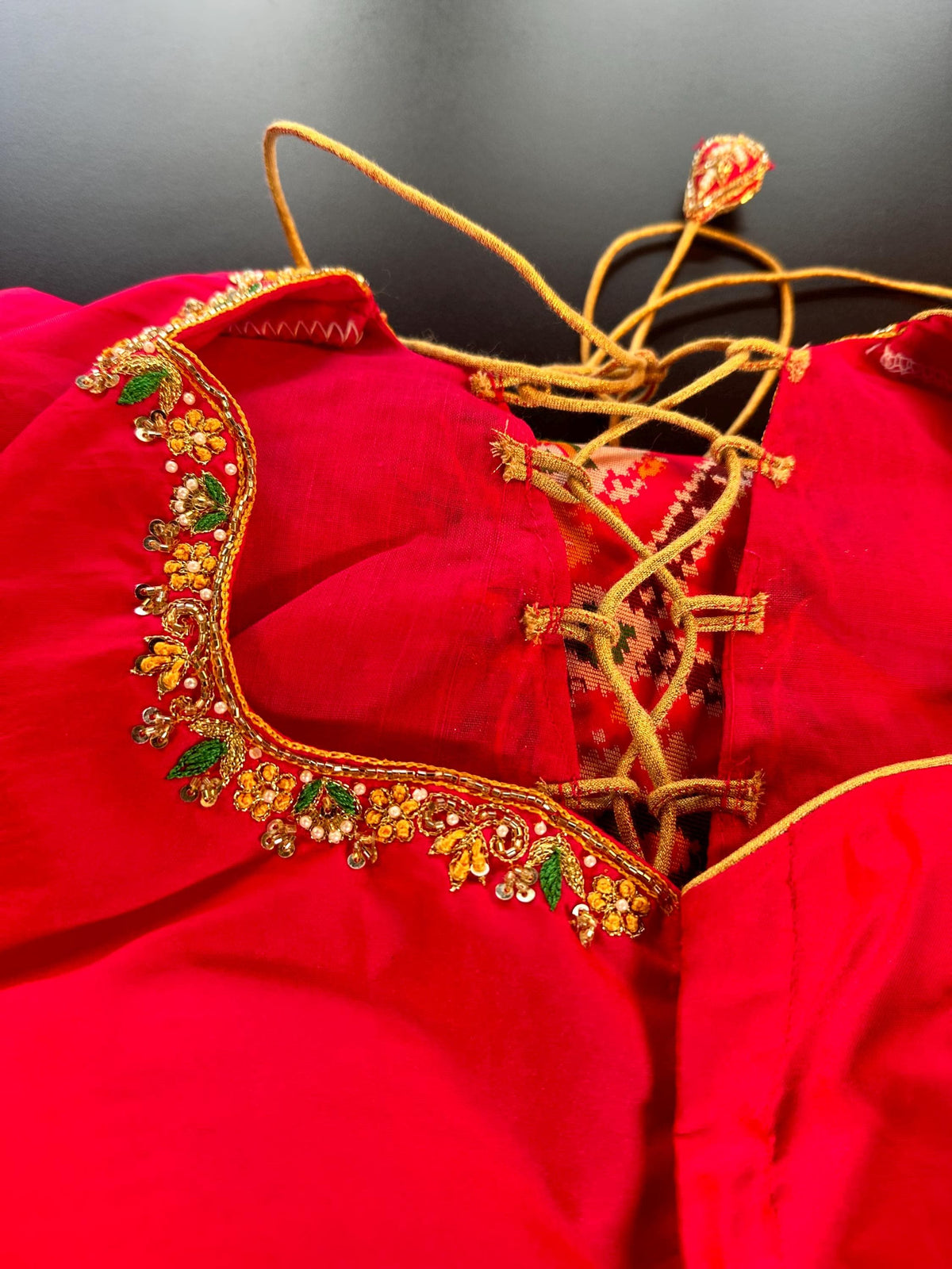 Handloom Patola Semi Saree Full weaving Handloom Saree | Maggam Work Blouse | Partywear Saree USA Ready to wear