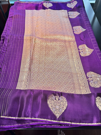 Handloom Matka Tussar Silk Saree with Stitched Blouse,  Ready-to-wear,  USA Shipping,  Partywear,  Wedding Wear Saree