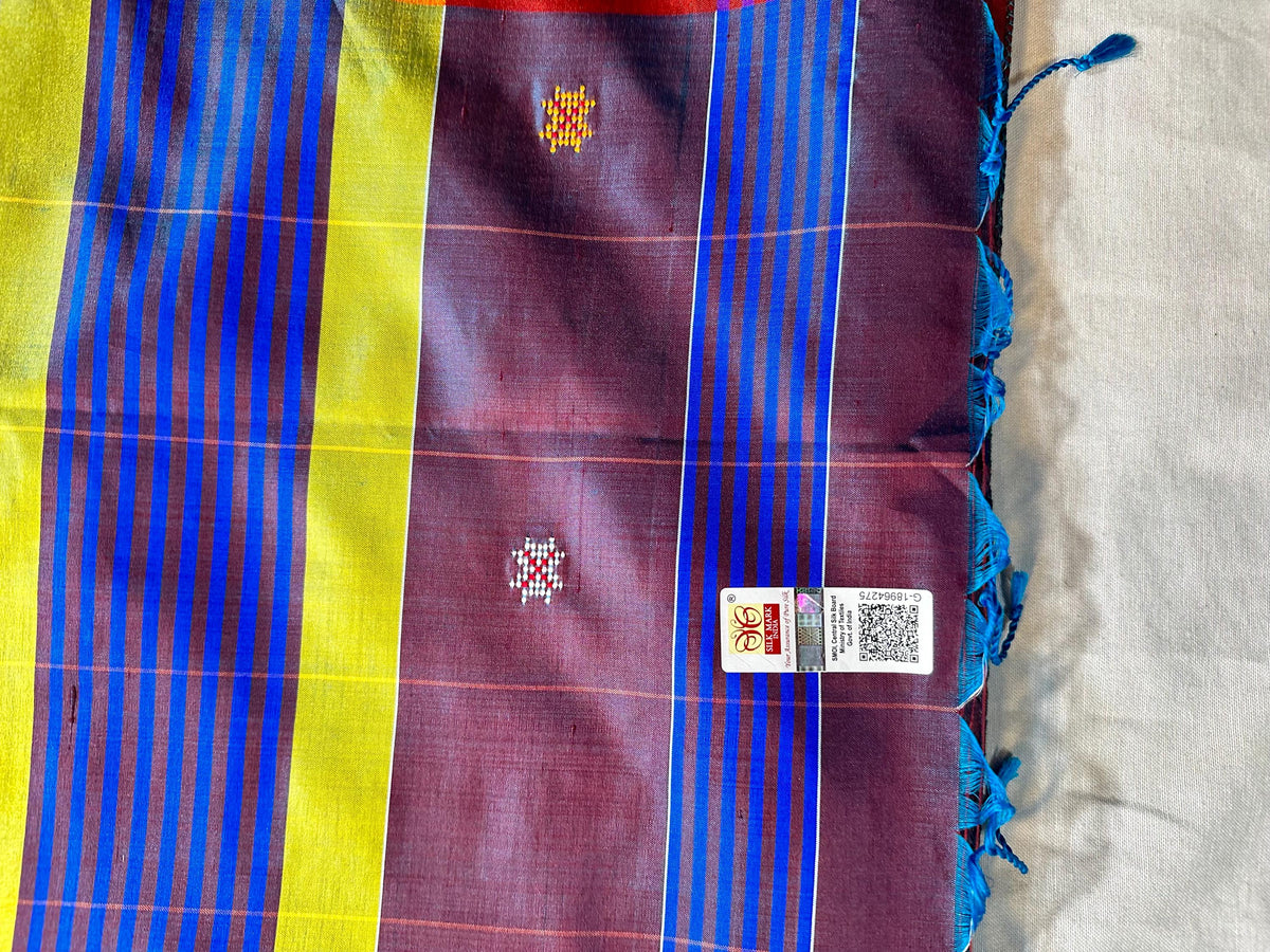Handloom Jamdhani Weaving Pure Bengal  Silk Saree/Art Silk with Silk Mark | Party Wear Wedding Silk Saree | Stitched Blouse