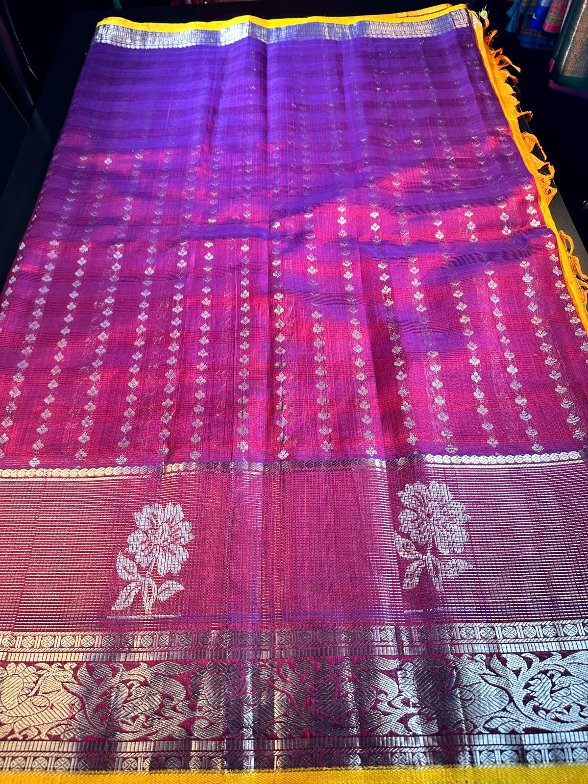 Handloom Traditional Kuppadam Pattu Silk Saree with Blouse. Partywear, Wedding Wear Saree, Shipping from USA