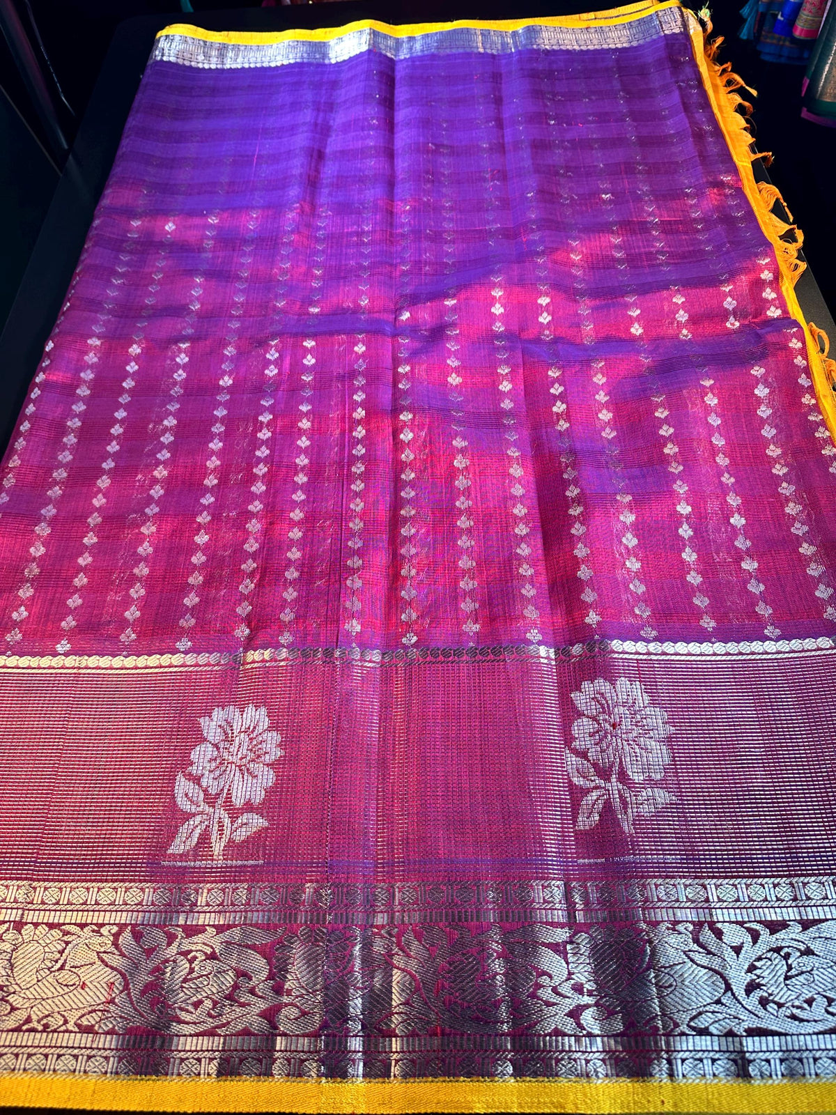 Handloom Traditional Kuppadam Pattu Silk Saree with Blouse. Partywear, Wedding Wear Saree, Shipping from USA