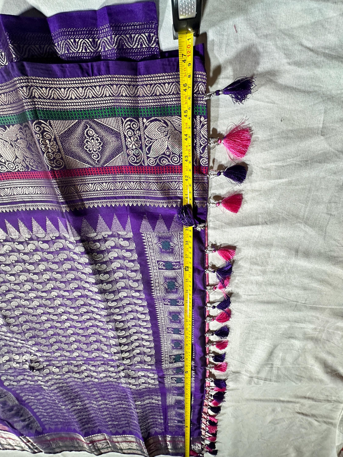 Handloom Gadwal Pure Silk Saree Pink & Purple | Zari Woven Wedding Saree |  Hand Maggam Work Blouse | Indian Silk Saree | USA Shipping