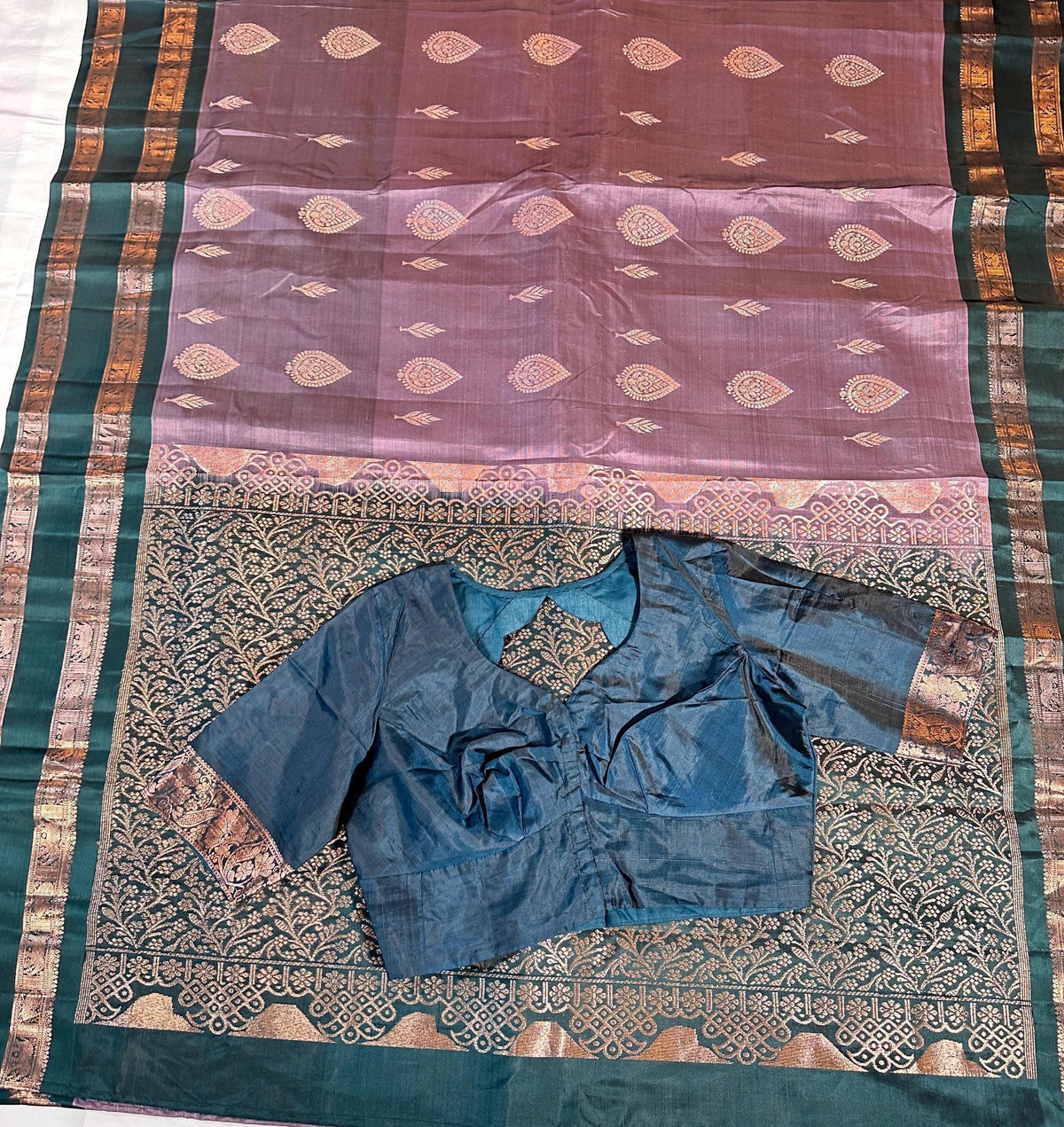 Handloom Light Weight Kanjivaram Silk Saree with Stitched Blouse | Wedding Saree With Stitched Blouse | Indian Party Wear Saree