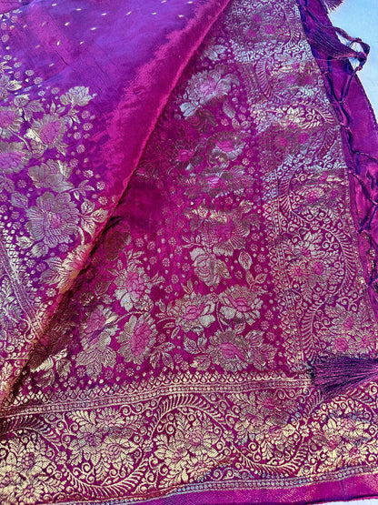 HO Crape Silk Saree with Weaving Pallu & Stitched Designer Collor Neck Blouse, Ready to wear. Dark Maroon Saree Shipping from USA