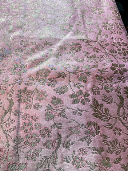 Kanjivaram Semi Silk Saree with Stitched Maggam Work Blouse | Indian Wedding Saree | Ships From USA