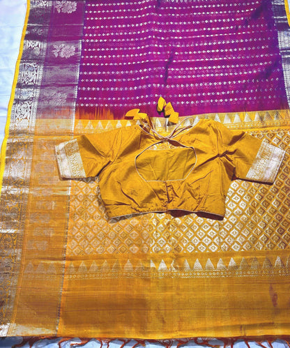 Handloom Traditional Kuppadam Pattu Silk Saree with Blouse. Partywear, Wedding Wear Saree, Shipping from USA
