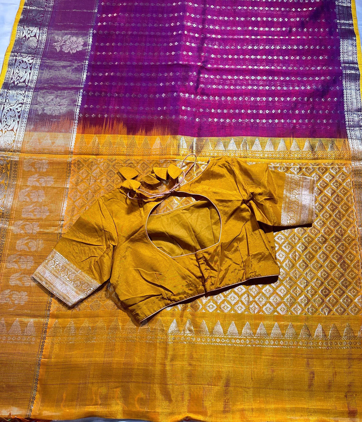 Handloom Traditional Kuppadam Pattu Silk Saree with Blouse. Partywear, Wedding Wear Saree, Shipping from USA