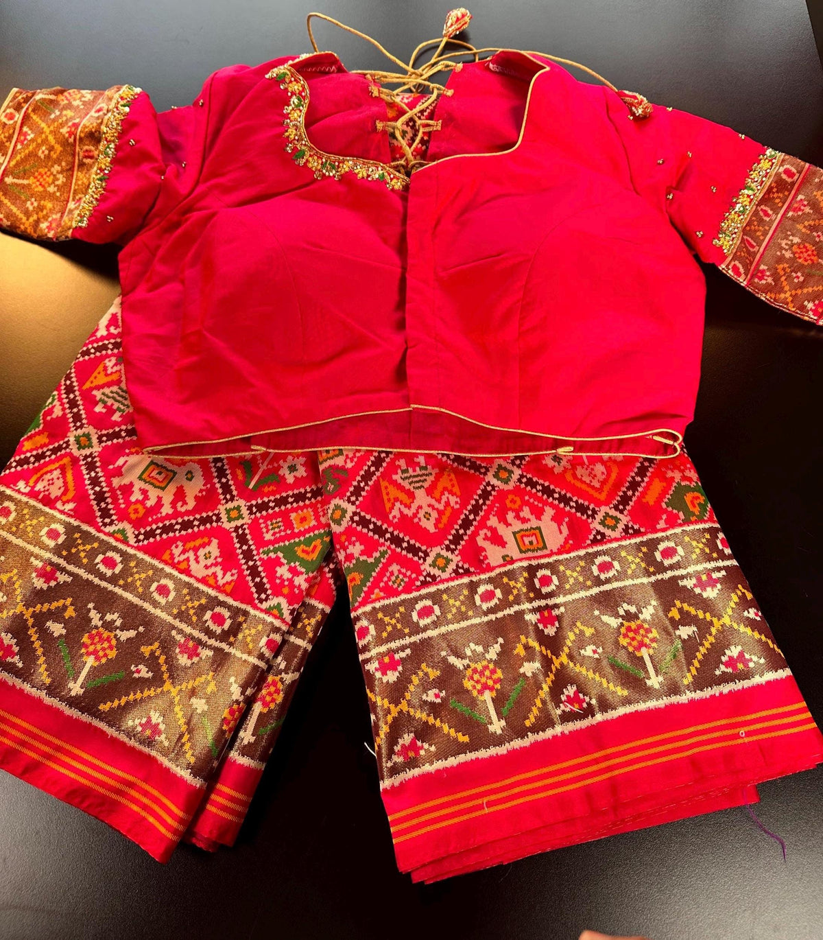 Handloom Patola Semi Saree Full weaving Handloom Saree | Maggam Work Blouse | Partywear Saree USA Ready to wear