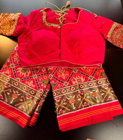 Handloom Patola Semi Saree Full weaving Handloom Saree | Maggam Work Blouse | Partywear Saree USA Ready to wear