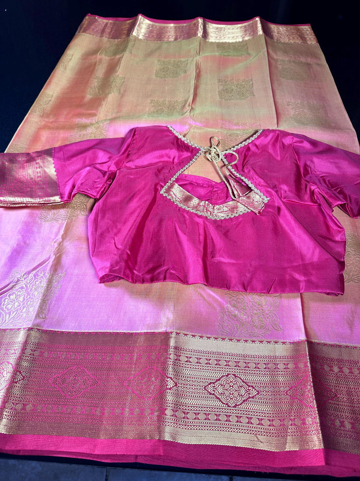 Handloom Kanjivaram Pure Silk Saree Kanchi Pattu Saree, Stitched Blouse, Partywear, Wedding Saree, Shipping from USA