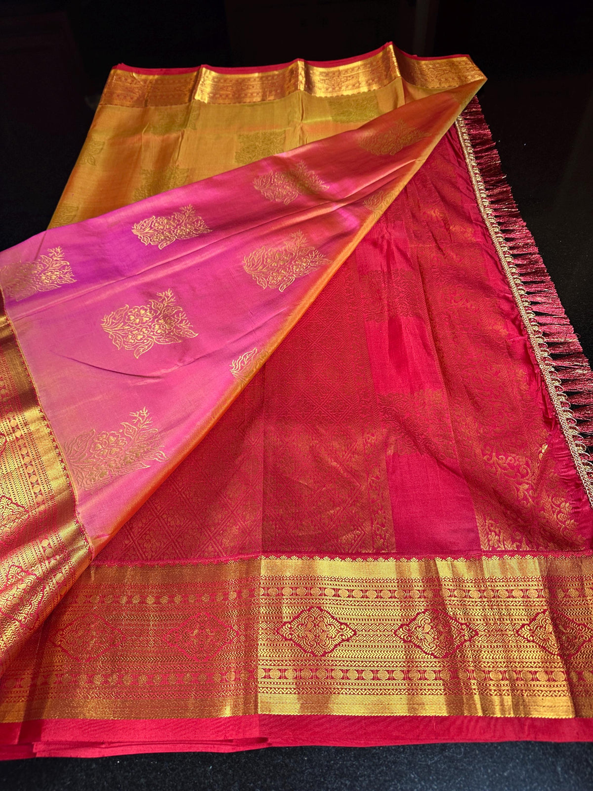 Handloom Kanjivaram Pure Silk Saree Kanchi Pattu Saree, Stitched Blouse, Partywear, Wedding Saree, Shipping from USA