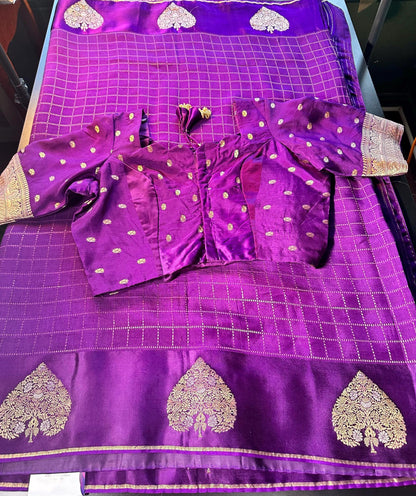 Handloom Matka Tussar Silk Saree with Stitched Blouse,  Ready-to-wear,  USA Shipping,  Partywear,  Wedding Wear Saree