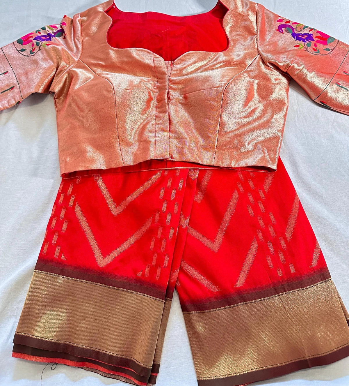 Paithani Banarasi Semi Silk Saree with Paithani Blouse, Partywear, Wedding Wear Saree, Shipping from USA