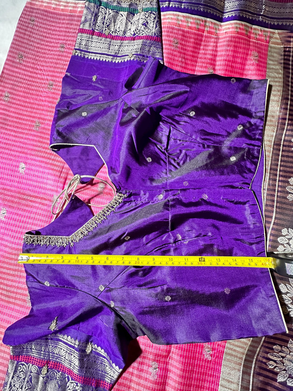 Handloom Gadwal Pure Silk Saree Pink & Purple | Zari Woven Wedding Saree |  Hand Maggam Work Blouse | Indian Silk Saree | USA Shipping