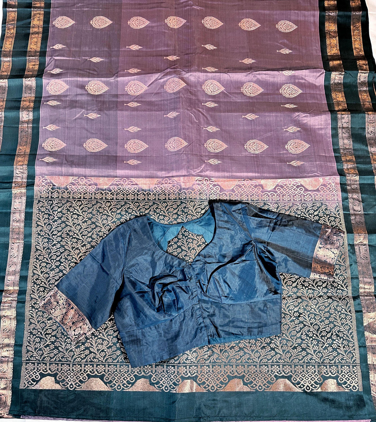 Handloom Light Weight Kanjivaram Silk Saree with Stitched Blouse | Wedding Saree With Stitched Blouse | Indian Party Wear Saree