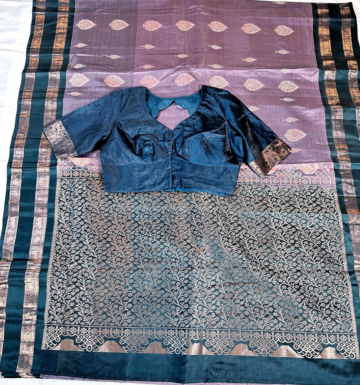 Handloom Light Weight Kanjivaram Silk Saree with Stitched Blouse | Wedding Saree With Stitched Blouse | Indian Party Wear Saree
