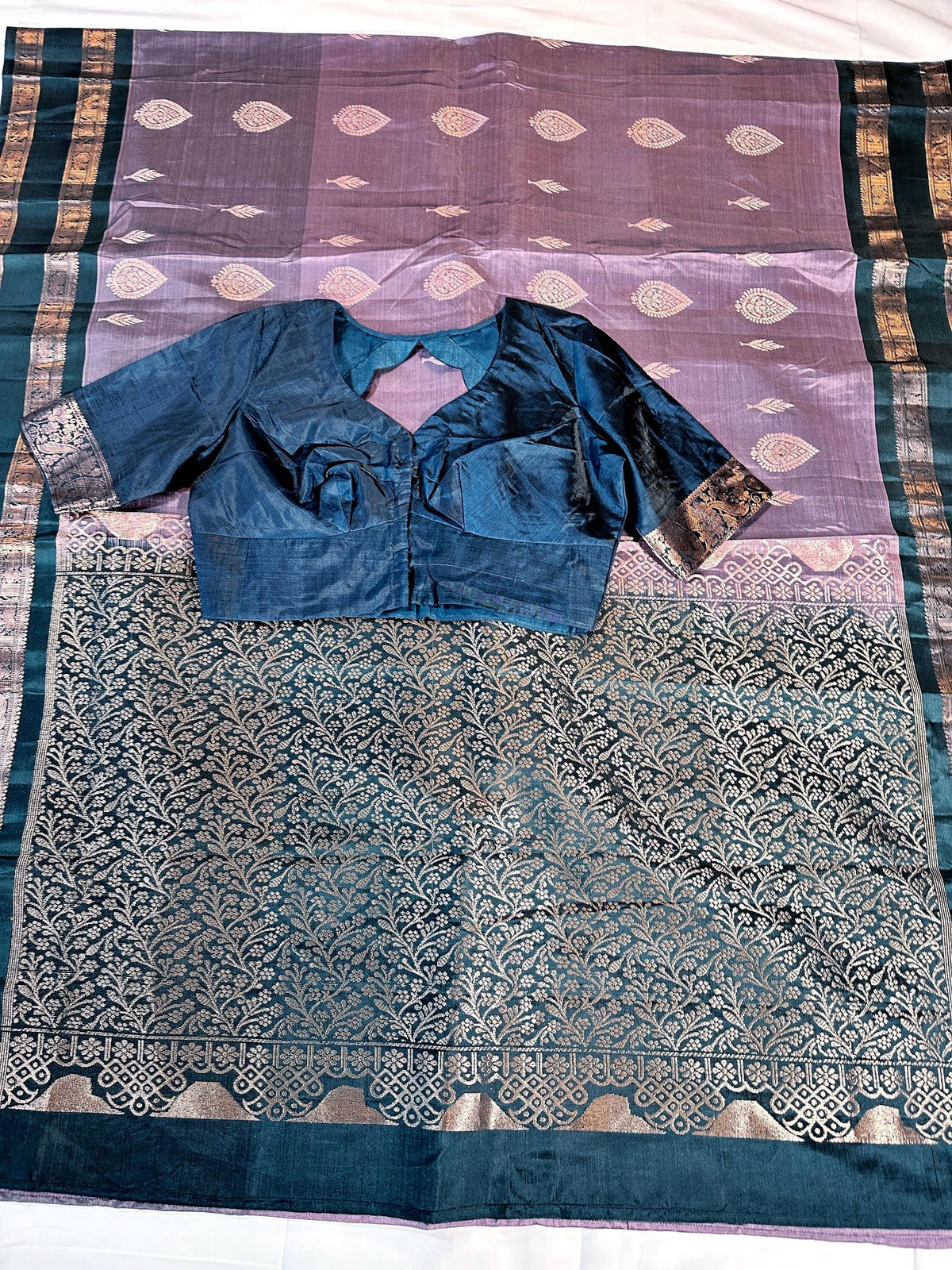 Handloom Light Weight Kanjivaram Silk Saree with Stitched Blouse | Wedding Saree With Stitched Blouse | Indian Party Wear Saree