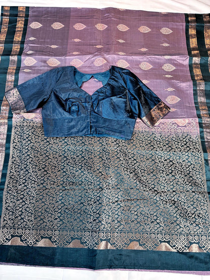 Handloom Light Weight Kanjivaram Silk Saree with Stitched Blouse | Wedding Saree With Stitched Blouse | Indian Party Wear Saree