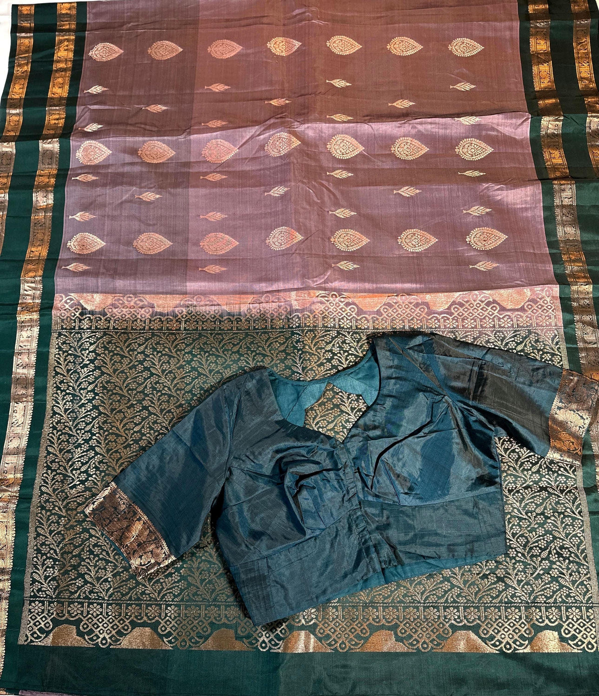 Handloom Light Weight Kanjivaram Silk Saree with Stitched Blouse | Wedding Saree With Stitched Blouse | Indian Party Wear Saree