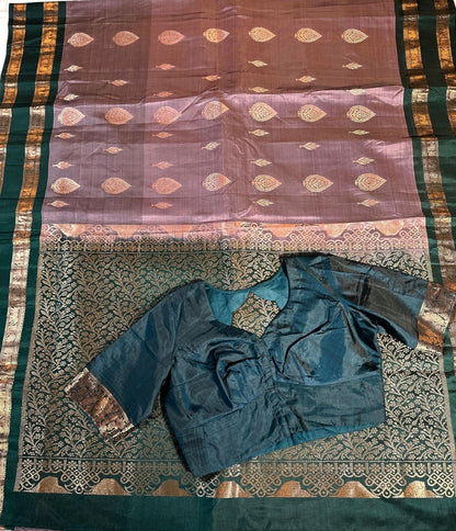 Handloom Light Weight Kanjivaram Silk Saree with Stitched Blouse | Wedding Saree With Stitched Blouse | Indian Party Wear Saree