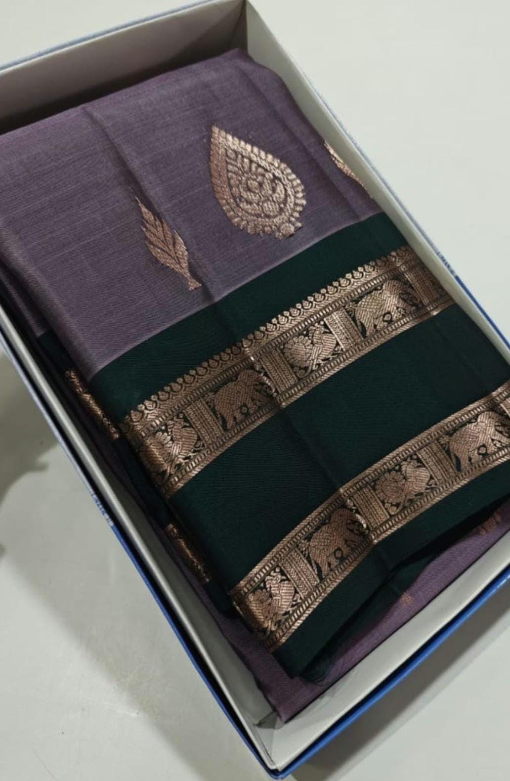 Handloom Light Weight Kanjivaram Silk Saree with Stitched Blouse | Wedding Saree With Stitched Blouse | Indian Party Wear Saree