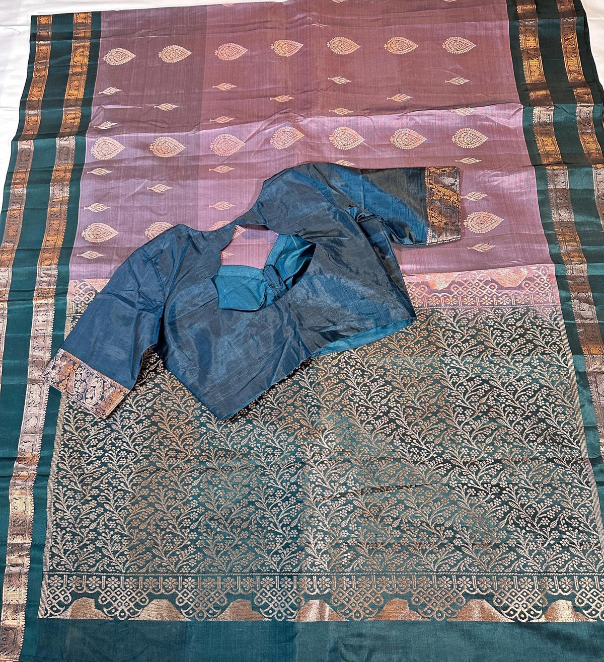 Handloom Light Weight Kanjivaram Silk Saree with Stitched Blouse | Wedding Saree With Stitched Blouse | Indian Party Wear Saree
