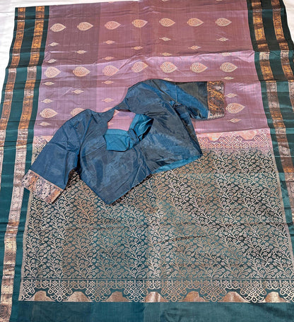 Handloom Light Weight Kanjivaram Silk Saree with Stitched Blouse | Wedding Saree With Stitched Blouse | Indian Party Wear Saree