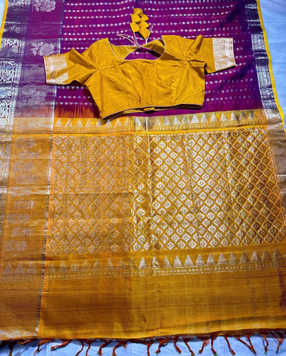 Handloom Traditional Kuppadam Pattu Silk Saree with Blouse. Partywear, Wedding Wear Saree, Shipping from USA
