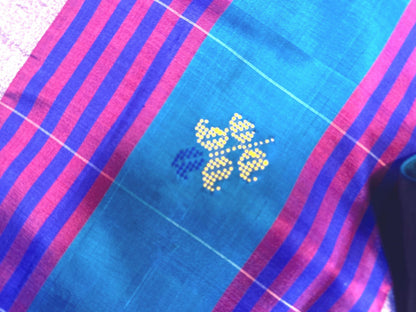 Handloom Jamdhani Weaving Bengal  Pure Silk  Saree with Silk Mark | Party Wear Wedding Silk Saree | Stitched Blouse