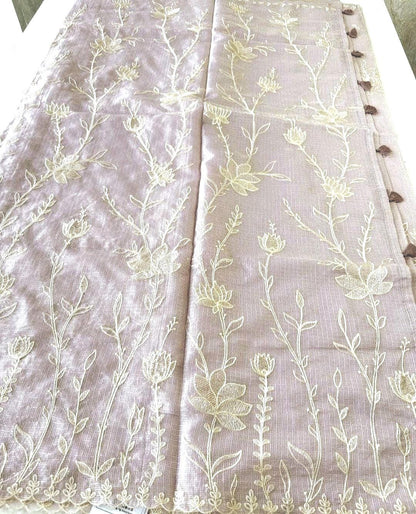 Silky Kota Appliqué Work Saree with Stitched Blouse | Gift Wedding Party Saree | Ships from US