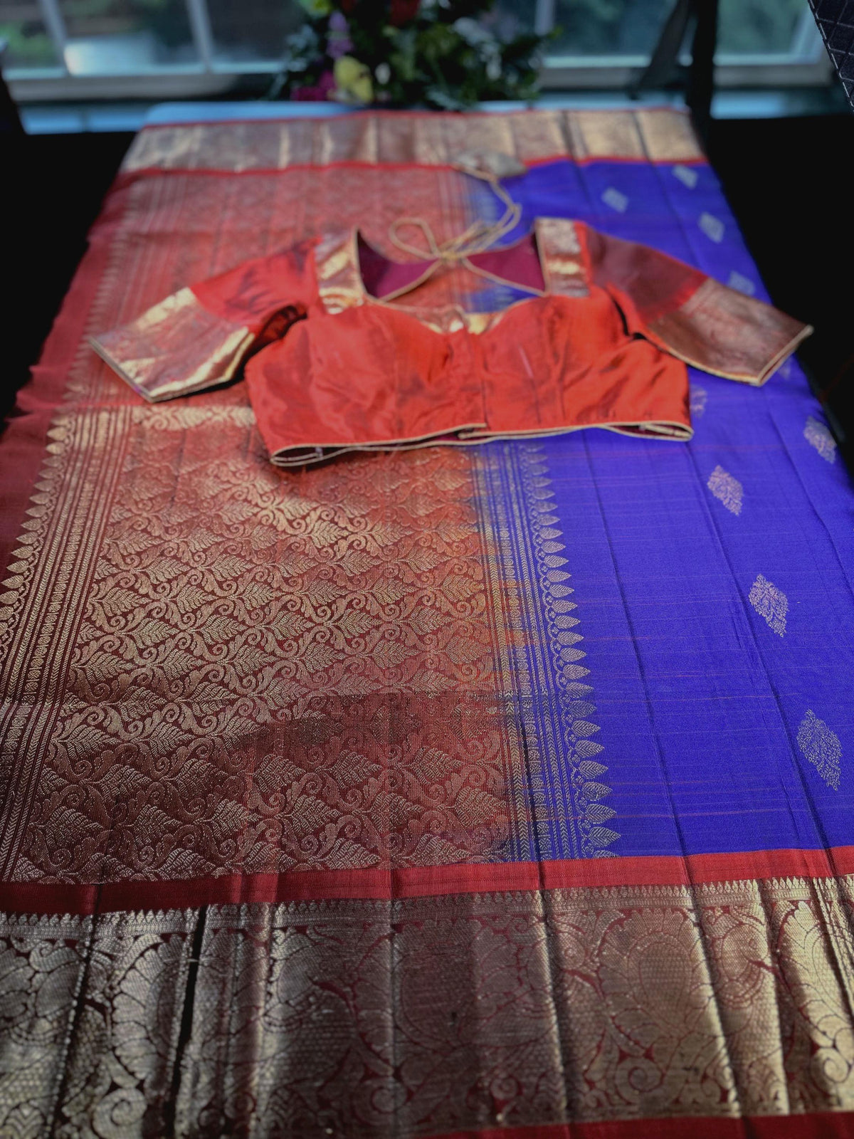 Handloom Kanjivaram Silk Saree with Stitched Blouse | Wedding Saree With Stitched Blouse | Indian Party Wear Saree