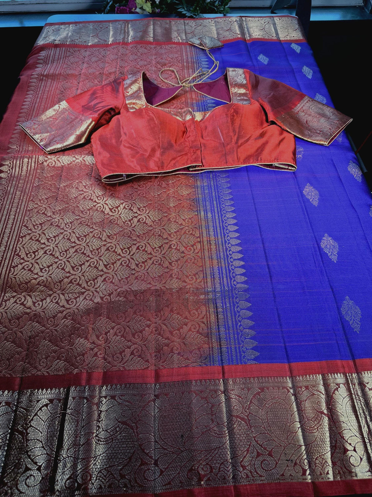 Handloom Kanjivaram Silk Saree with Stitched Blouse | Wedding Saree With Stitched Blouse | Indian Party Wear Saree