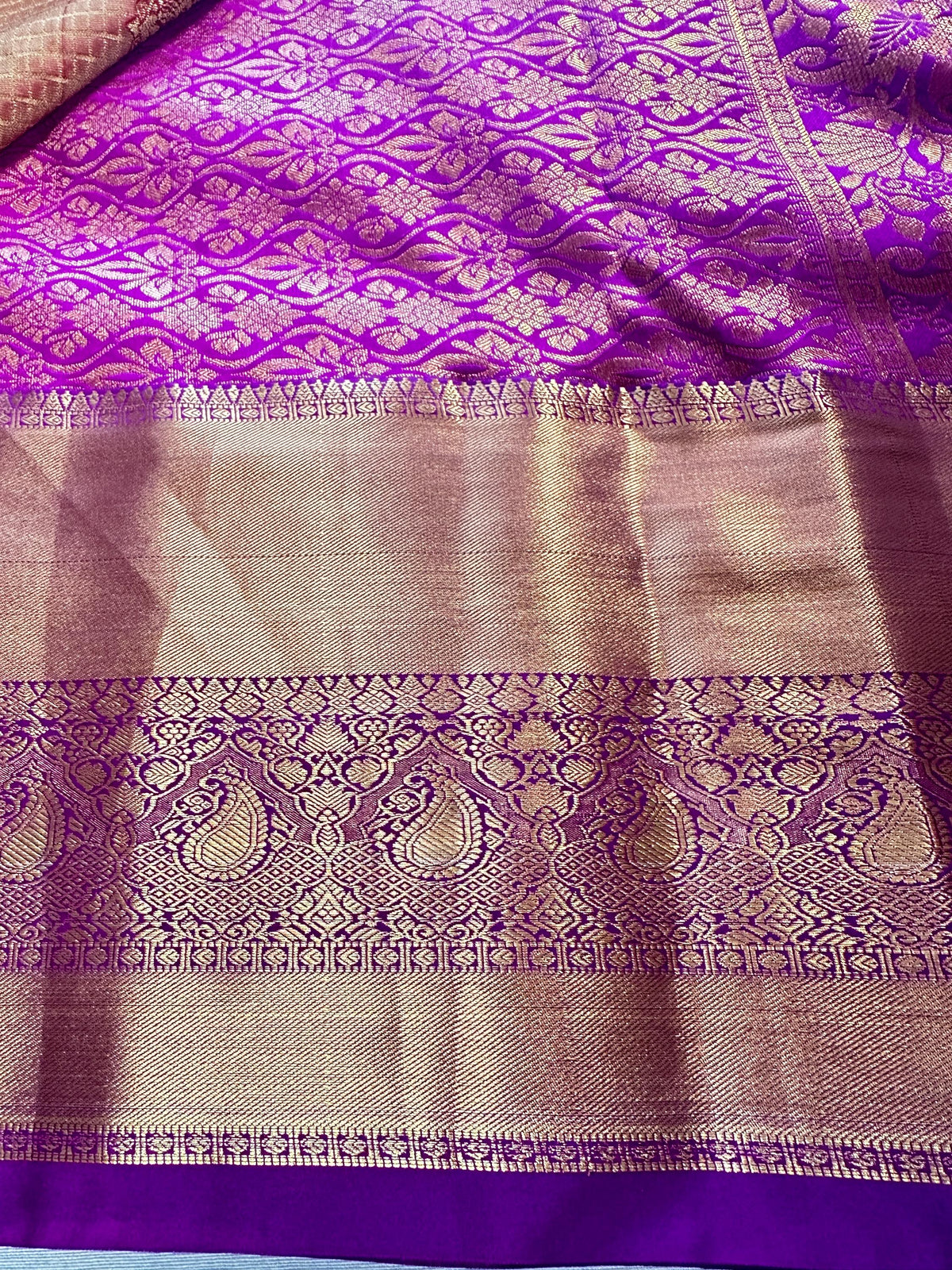 Kanjivaram Premium Semi Silk Saree with Stitched Maggam Work Blouse | Indian Wedding Saree | Ships From USA