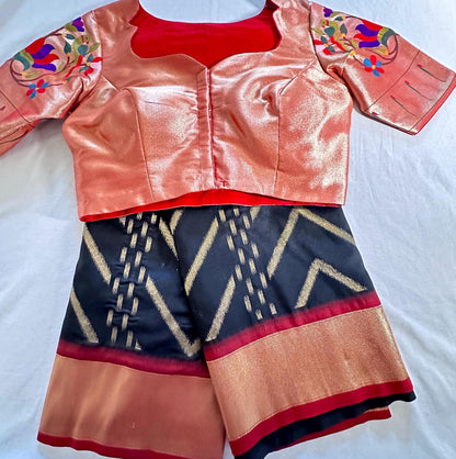 Paithani Banarasi Semi Silk Saree with Paithani Blouse, Partywear, Wedding Wear Saree, Shipping from USA