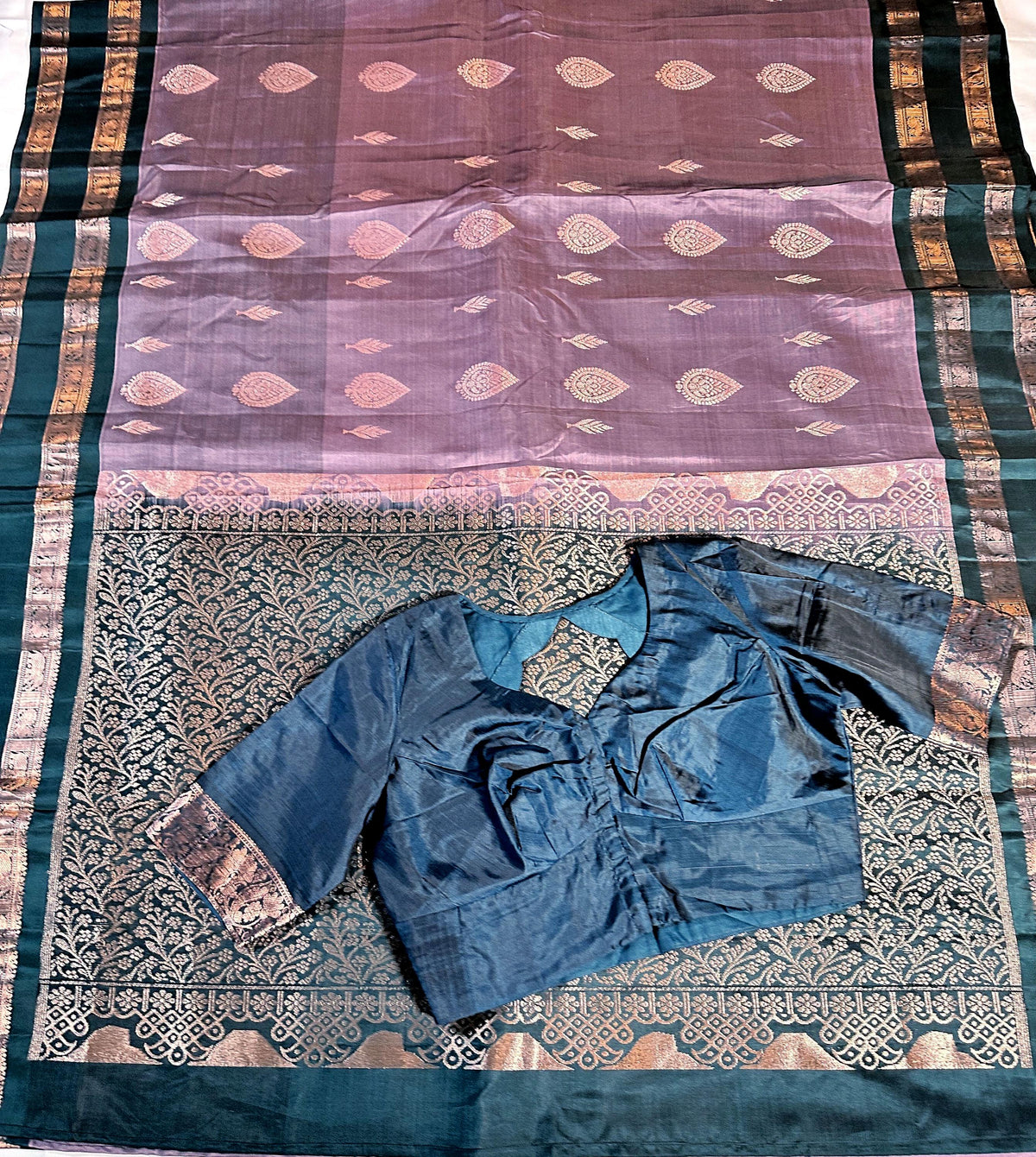 Handloom Light Weight Kanjivaram Silk Saree with Stitched Blouse | Wedding Saree With Stitched Blouse | Indian Party Wear Saree