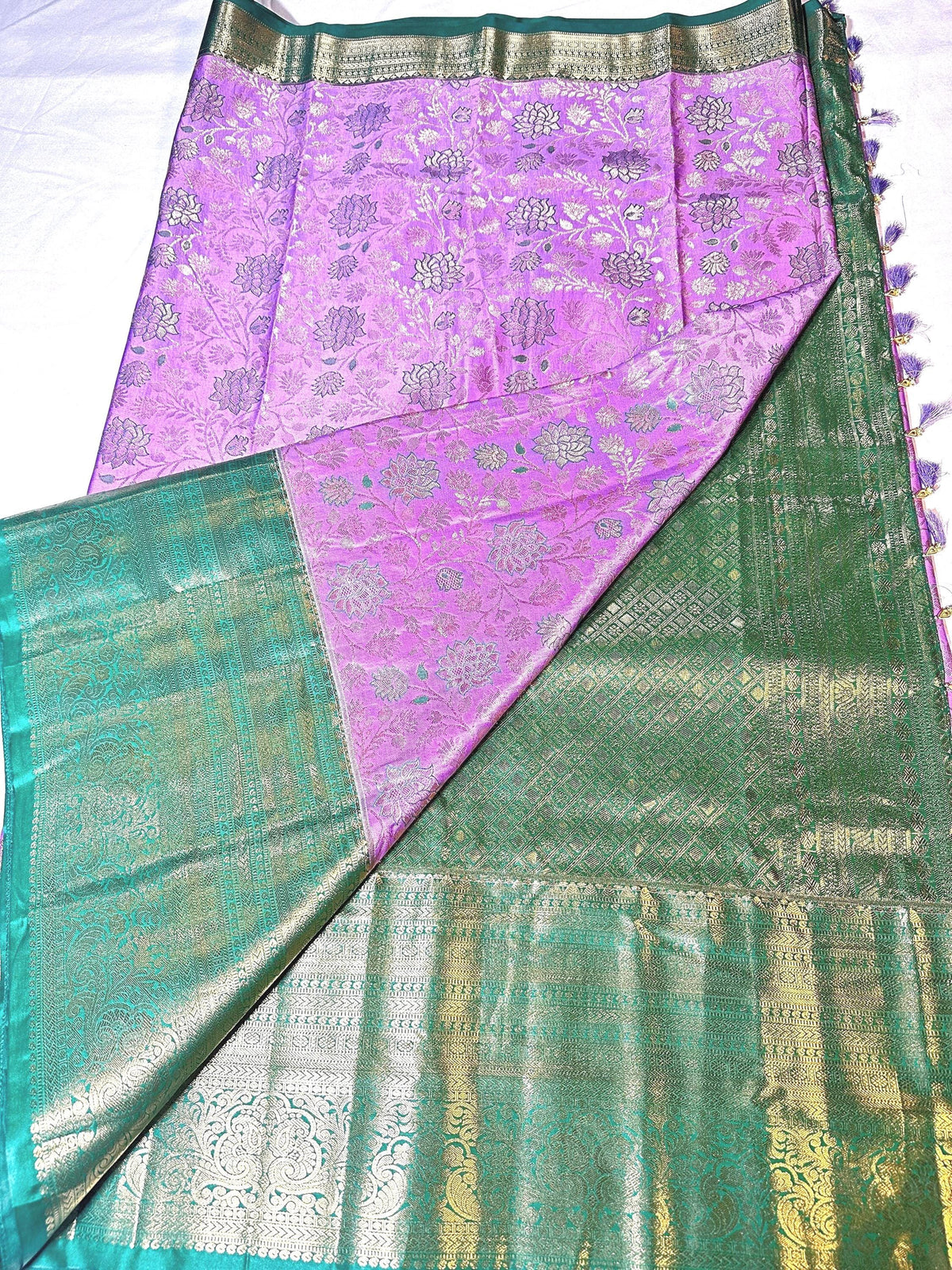 Premium Kanjivaram Silk Saree | Maggam Work Blouse | Wedding Saree