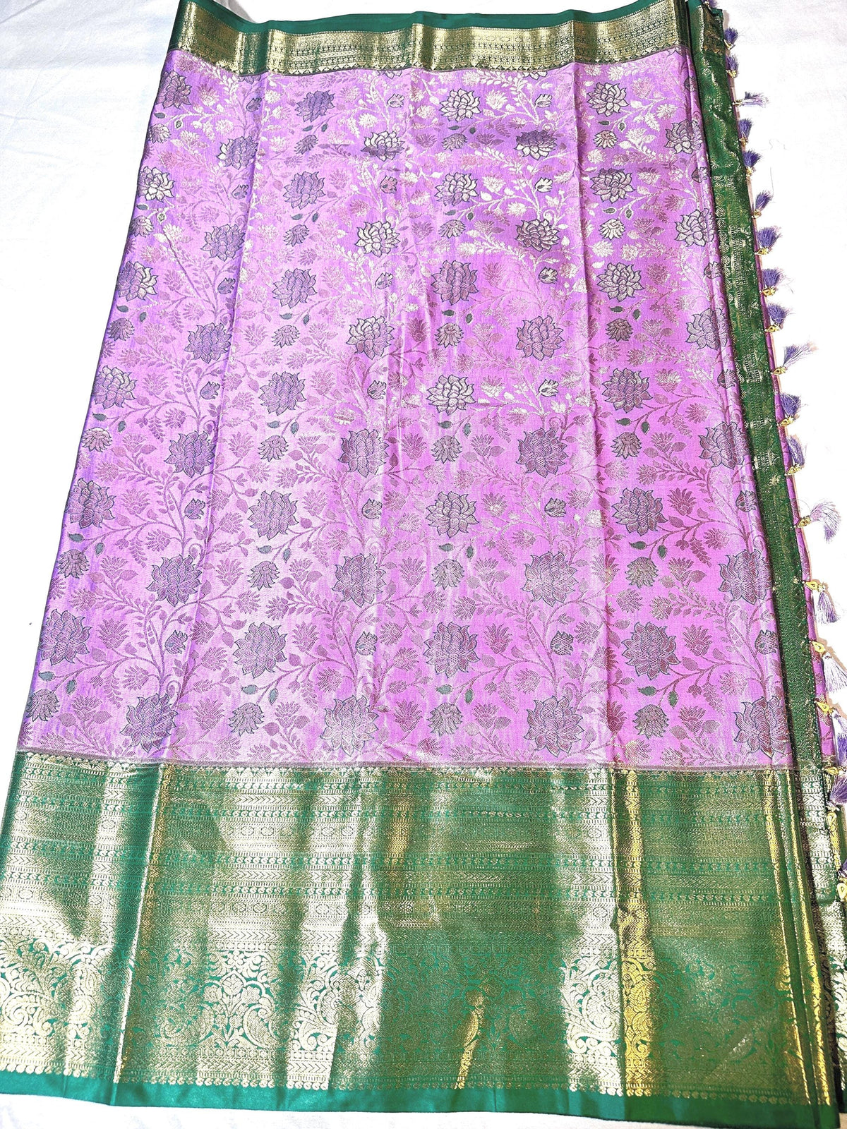 Premium Kanjivaram Silk Saree | Maggam Work Blouse | Wedding Saree