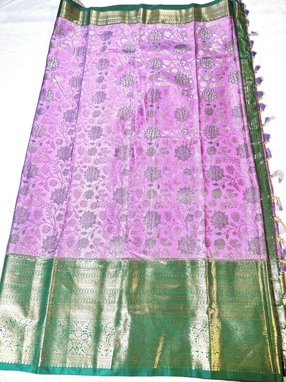 Premium Kanjivaram Silk Saree | Maggam Work Blouse | Wedding Saree