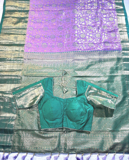 Premium Kanjivaram Silk Saree | Maggam Work Blouse | Wedding Saree