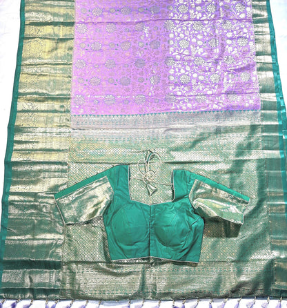 Premium Kanjivaram Silk Saree | Maggam Work Blouse | Wedding Saree