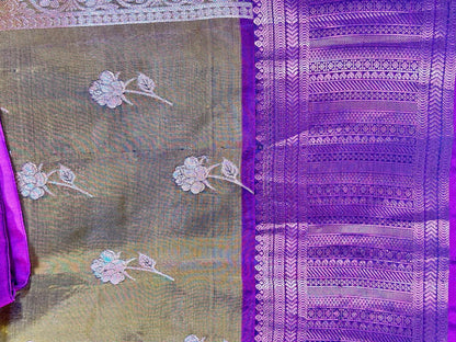 Handloom Kanjivaram Silk Saree with Stitched Blouse | Wedding Saree| Indian Party Wear Saree Ready to wear shipping from USA