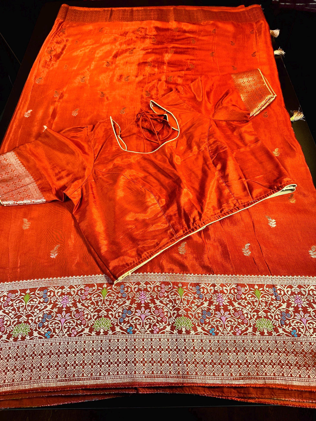 Banarasi Semi Silk Saree USA | Party Wear Wedding Silk Saree with Blouse  | Stitched Blouse | Ready to wear.