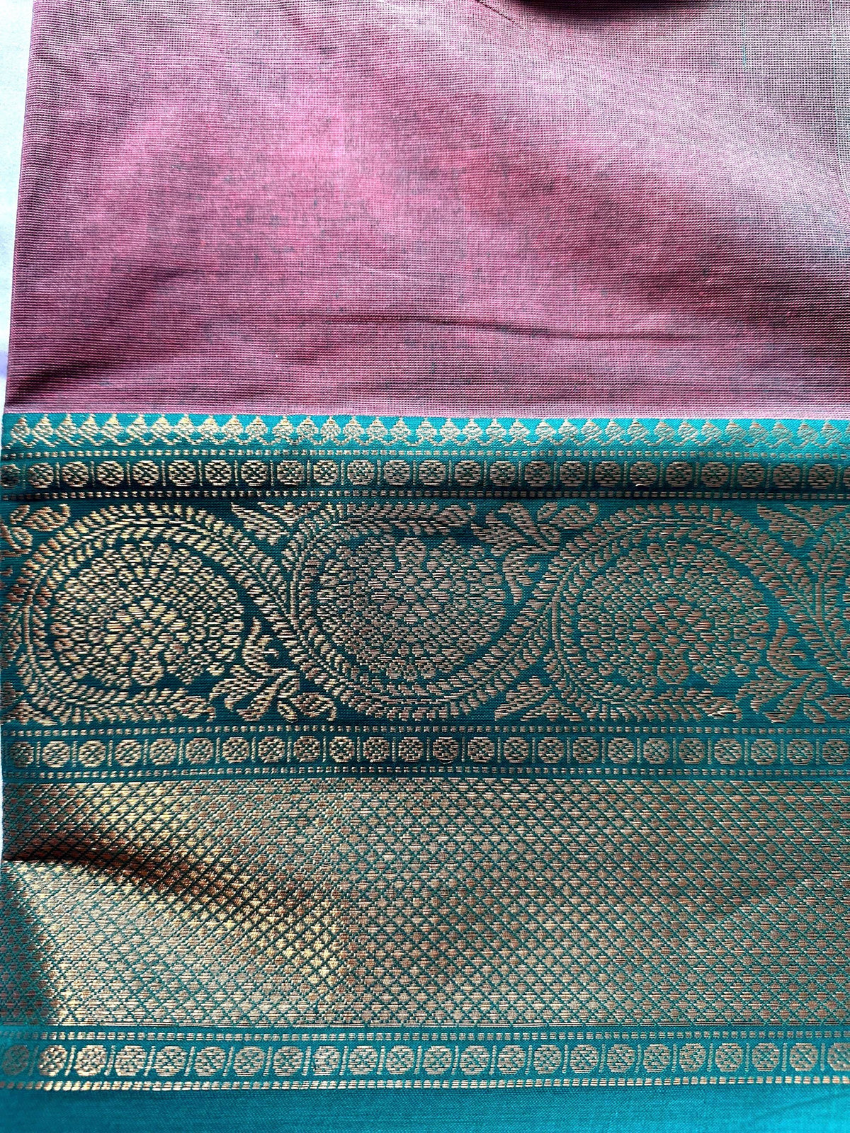 Handloom Chettinad Cotton Gift Saree with Kanchi Border, Running Blouse Plus Stitched Blouse | Shipping from USA