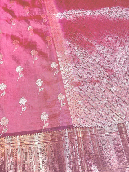Handloom Kanjivaram Silk Saree with Stitched Blouse | Wedding Saree with Stitched Blouse | Indian Party Wear Saree