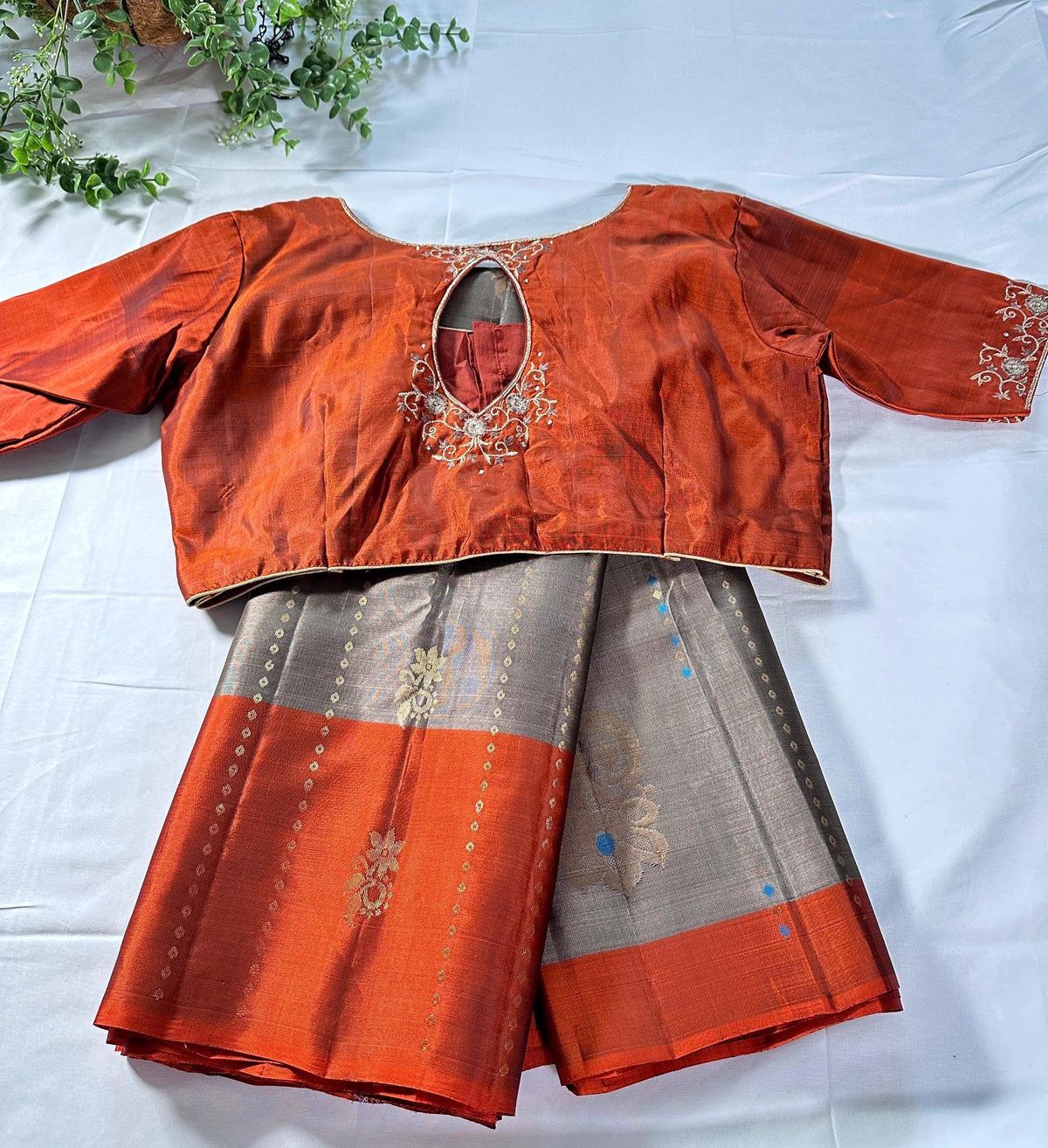 Handloom Kanjivaram Pure Silk Saree with Stitched Blouse | Wedding Saree With Stitched Blouse | Indian Party Wear Saree