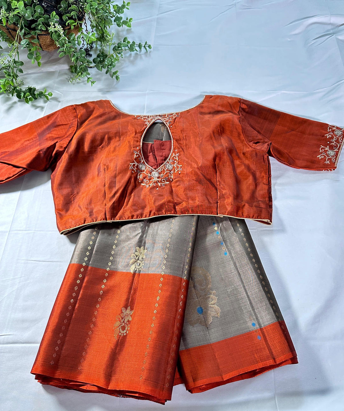 Handloom Kanjivaram Pure Silk Saree with Stitched Blouse | Wedding Saree With Stitched Blouse | Indian Party Wear Saree
