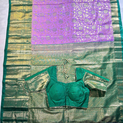 Premium Kanjivaram Silk Saree | Maggam Work Blouse | Wedding Saree
